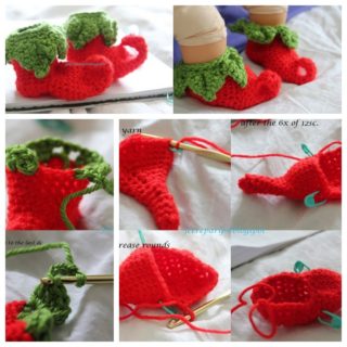 Wonderful DIY Crochet Chili Elf Baby Shoes  with Free Pattern