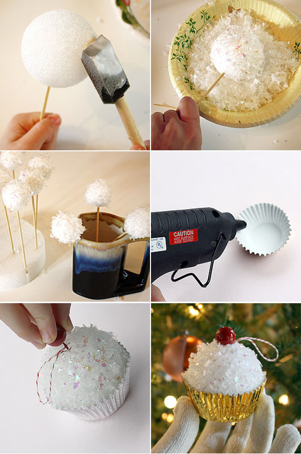 homemade-christmas-tree-ornaments-crafts-foam-ball-cupcakes