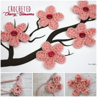 Wonderful DIY Crochet Cherry Blossom Flower with Free Pattern
