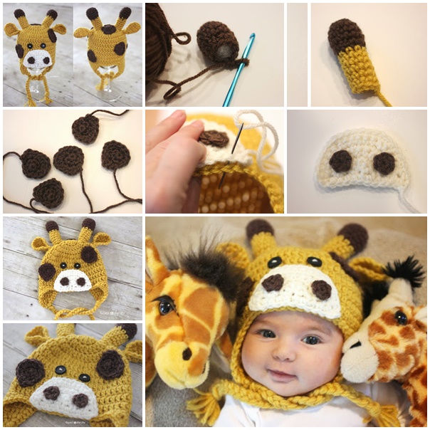 Crochet Giraffe Hat FREE pattern-wonderfuldiy