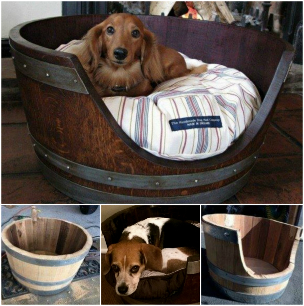 Half-Wine-Barrel-Dog-Bed-wonderful diy
