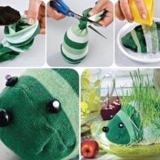 Wonderful DIY Adorable Hedgehog Sock Planters