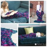 Wonderful DIY  Sparkly Crochet Mermaid Blanket
