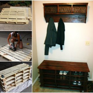 Awesome Shoe Storage Bench Made from Pallets