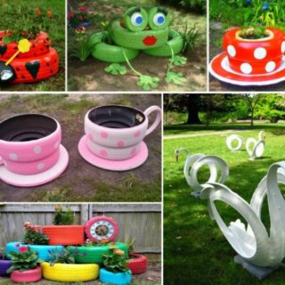 Inspiring Teacup Tyre Planters for Your Garden