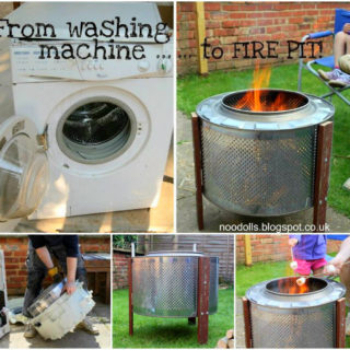 Wonderful DIY Fire pit from Washing Machine