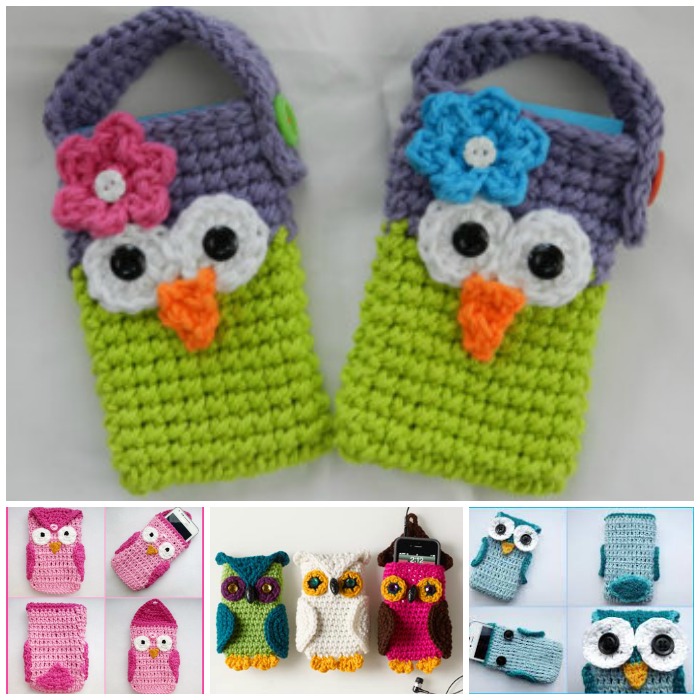 crochet owl  cell phone case-wonderfuldiy f