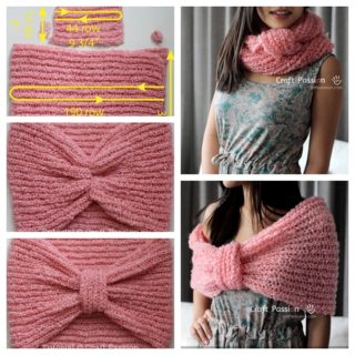 Wonderful DIY Knitted Cowl Scarf with Free Pattern