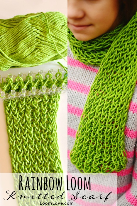knitted-scarf-rainbow-loom-wonderfuldiy