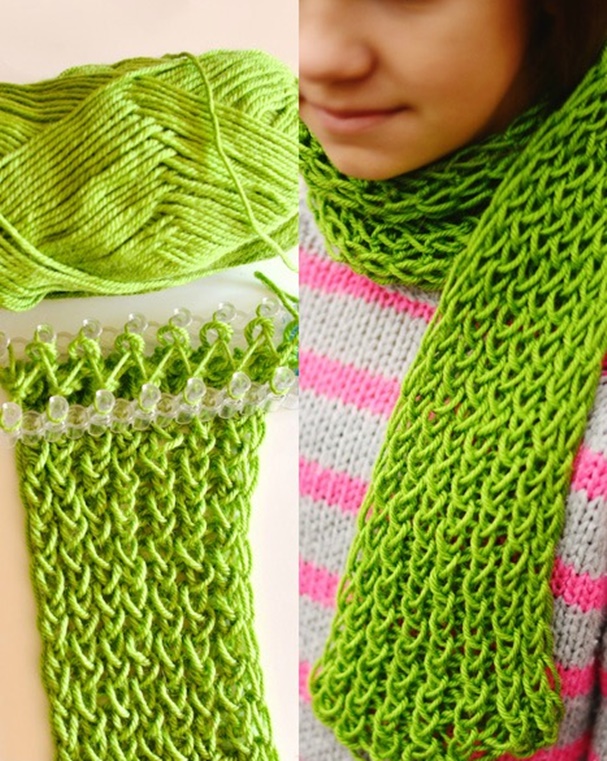knitted-scarf-rainbow-loom-wonderfuldiy