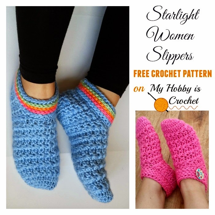 starlight women slippers free  crochet pattern2