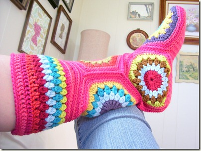 Hexagon slipper Boots wonderfuldiy2 Wonderful DIY Crochet Hexagon Slipper Boots Free Pattern