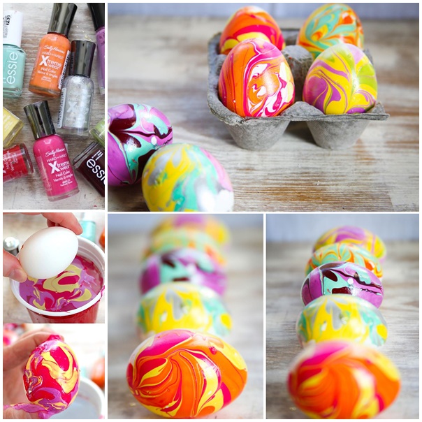 Nail Polish Marbled Eggs wonderfuldiy1 Wonderful DIY Easter Marble Egg using Nail Polish