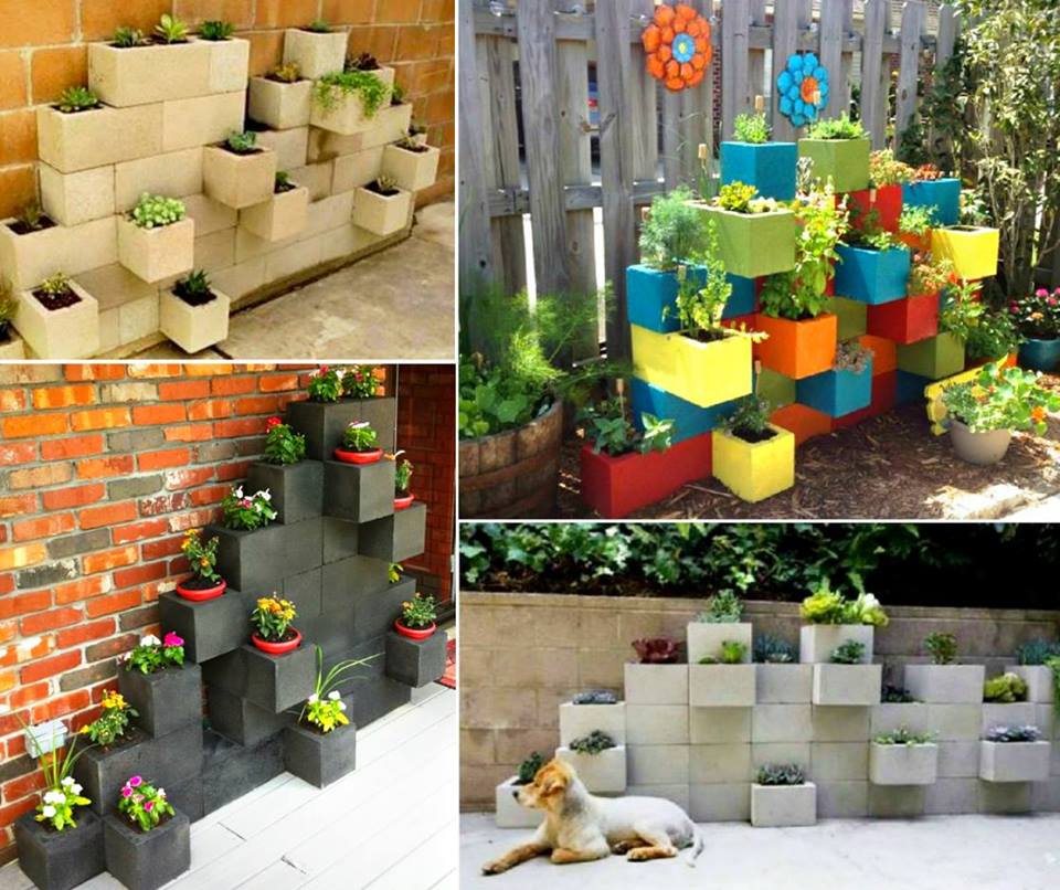 Turn old Besser and Cinder Blocks into a brilliant Garden Planter Wall