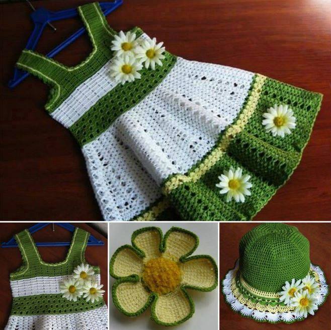 crochet dress hat set-wonderfuldiy