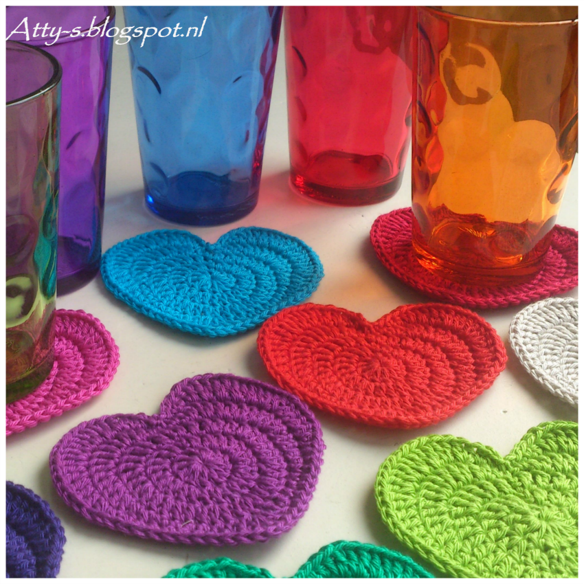 crochet heart coasters -wonderfuldiy1.1