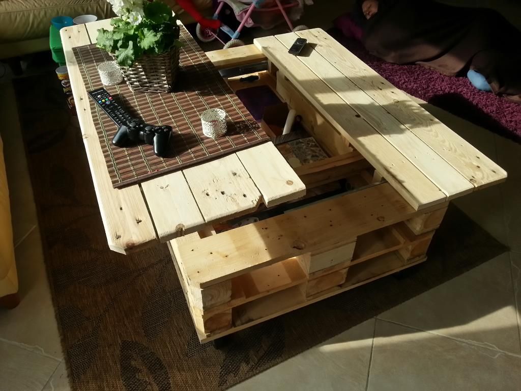 multifunctional pallet coffee table