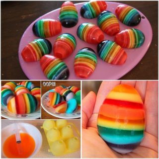 Wonderful DIY Rainbow Jello Easter Eggs