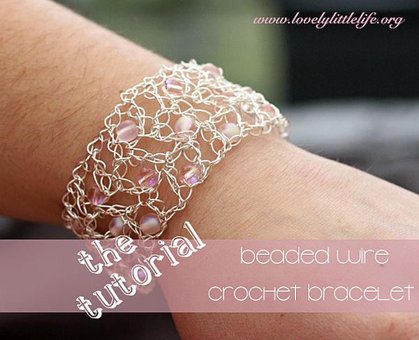 Beaded wire crochet bracelet DIY