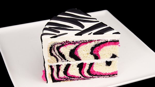 Pink Zebra Cake Slice