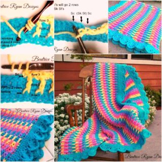 Wonderful DIY Crochet Rainbow Dash Baby Blanket with Free Pattern