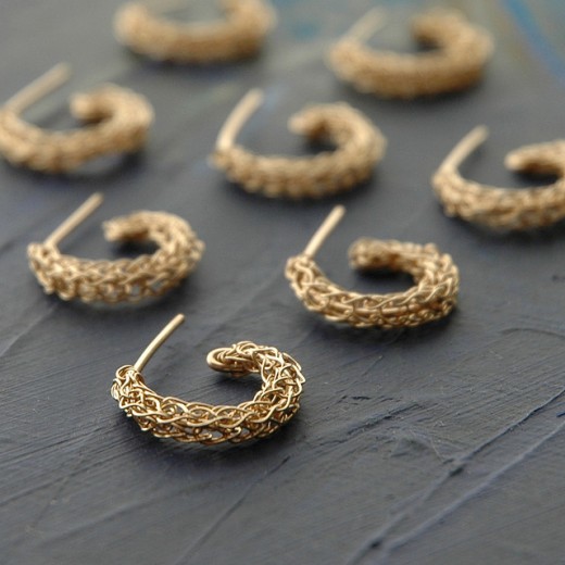 golden DIY wire crochet earings