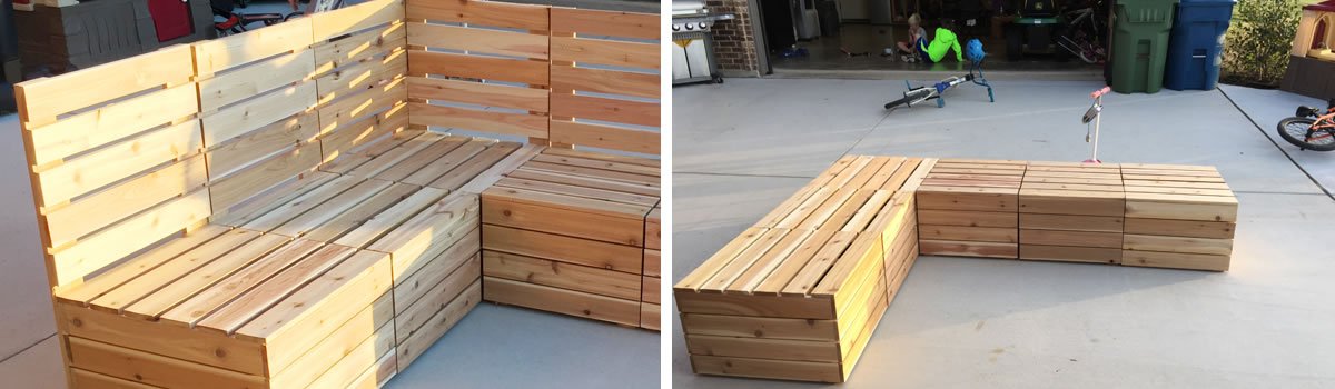 DIY Modular Outdoor Seating in Wood