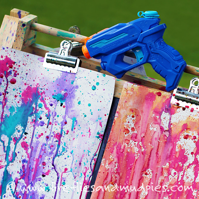 Squirt Gun Painting with Kids