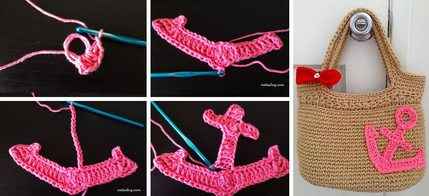 crochet anchor to stitch on your tote bag
