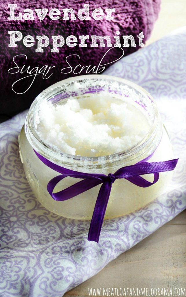 Homemade lavender peppermint Sugar Scrub
