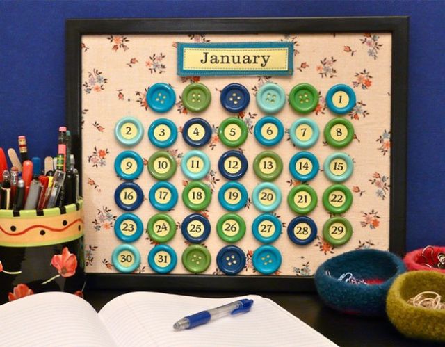Creative DIY Calendar with Buttons