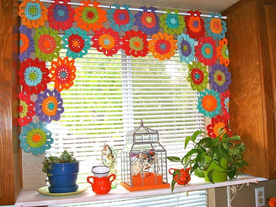 Crochet Flower Valance