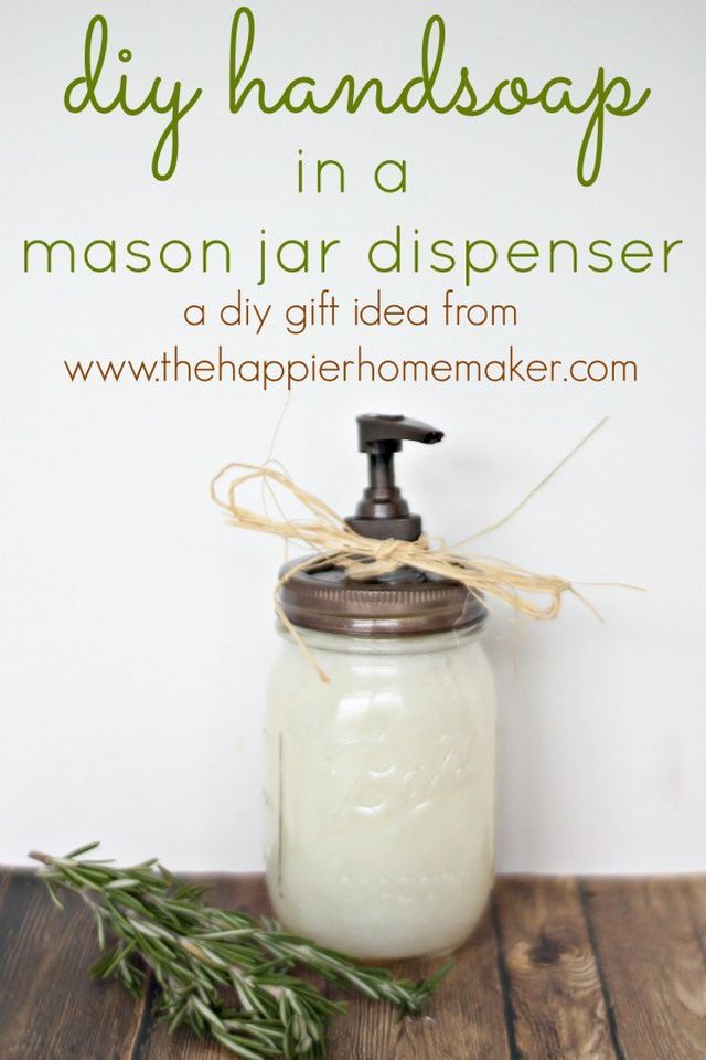 DIY handsoap in a mason jar dispenser