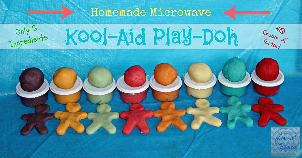 Homemade Microwave Kool Aid Play Doh