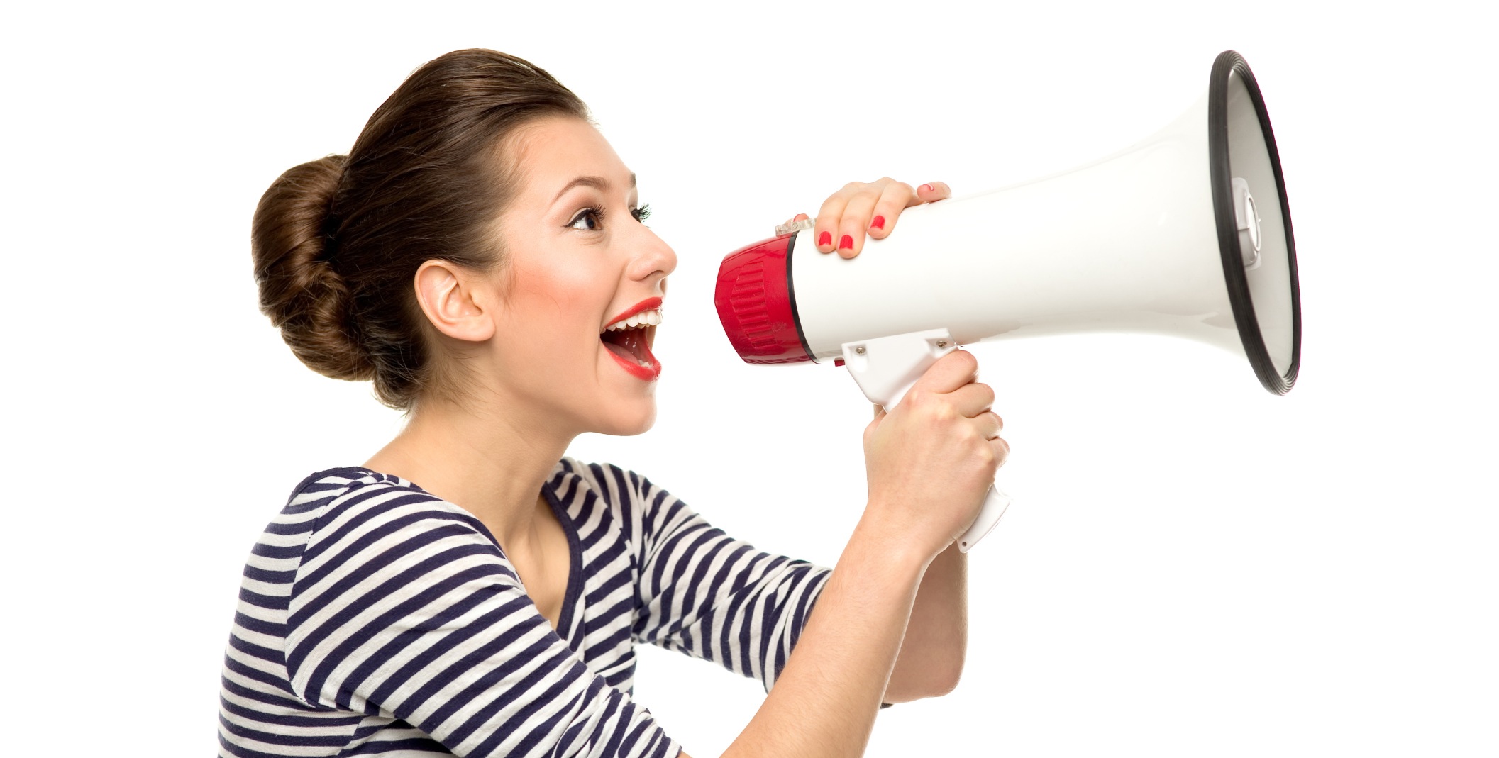 Attractive woman with megaphone
