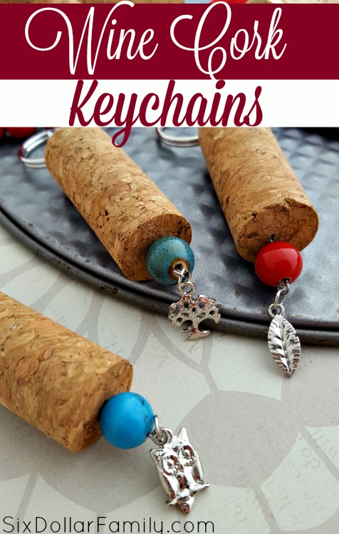 DIY wine cork key chains