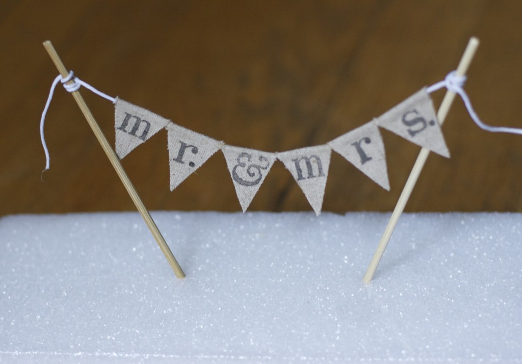 fabric bunting cake topper
