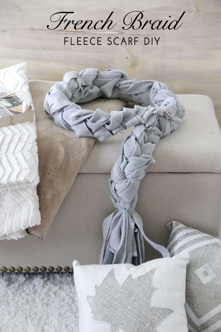 French braid fleece scarf