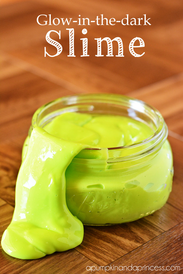 glow in the dark slime in a jar