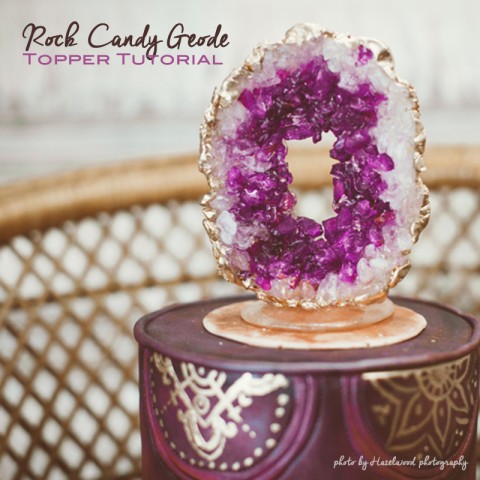 rock candy geode cake topper