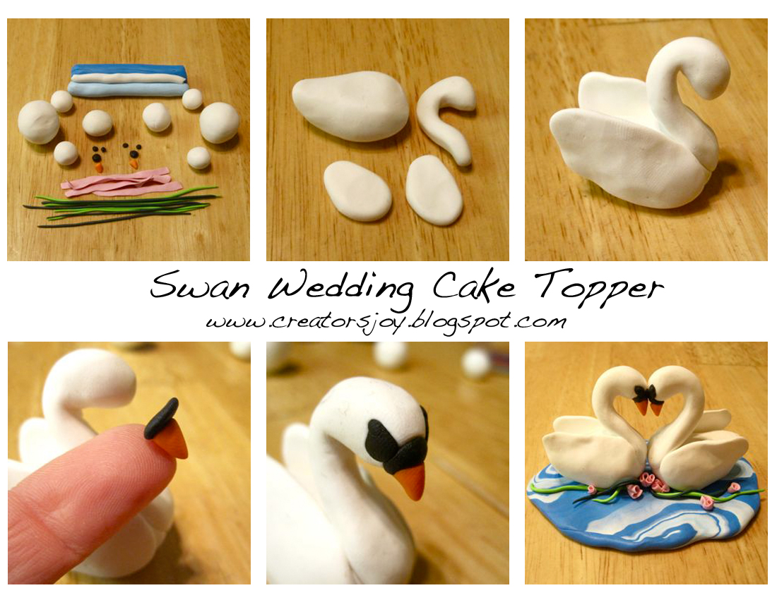 swan wedding cake topper