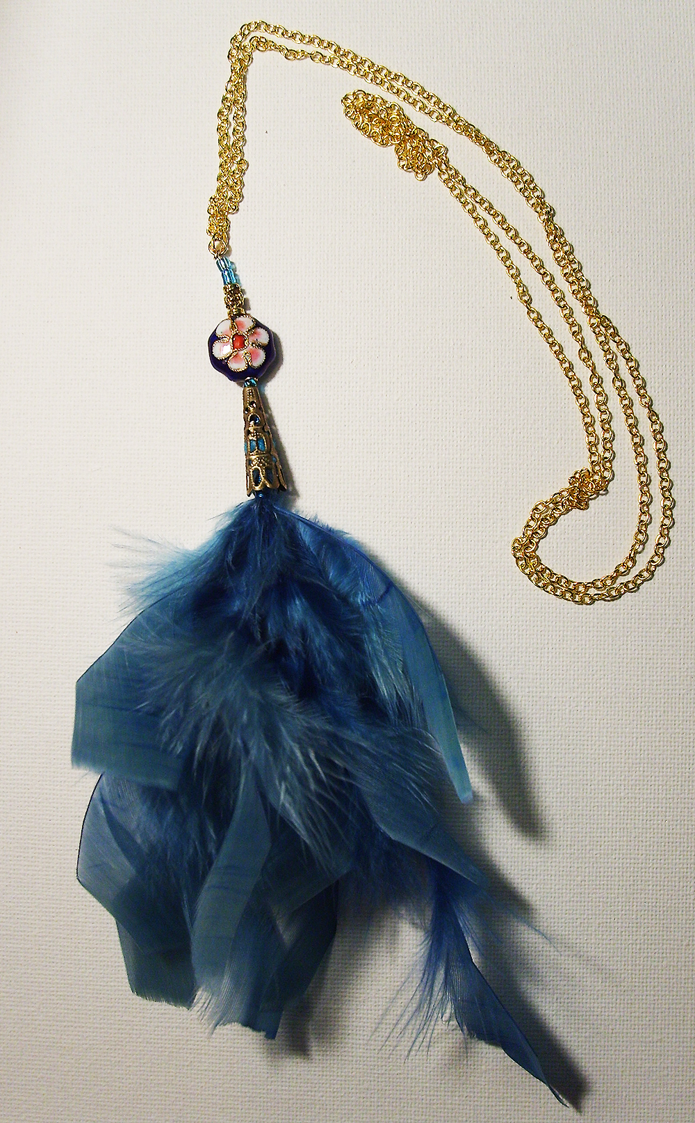 Blue Feather Necklace