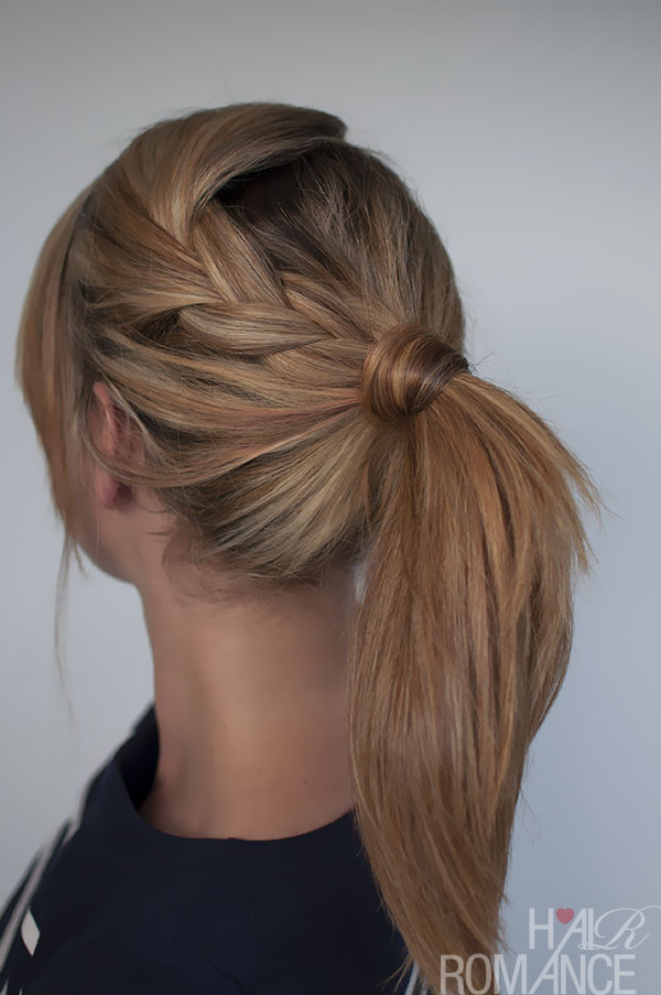 Braid into ponytail