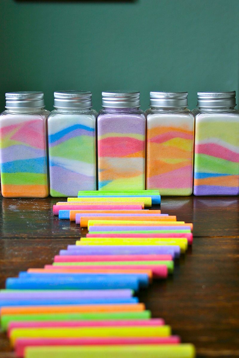 Colorful Salt Jars