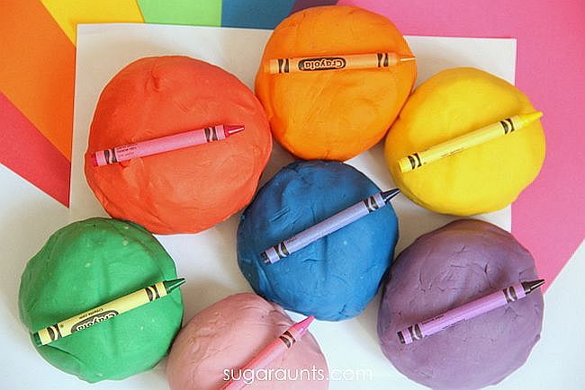 Homemade Crayon Play Dough