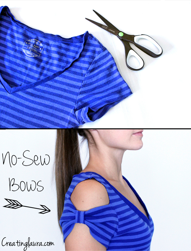 No-sew bows T-shirt