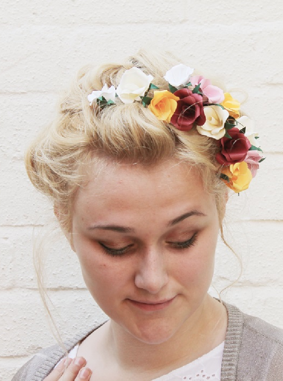 Paper flower hair accessories