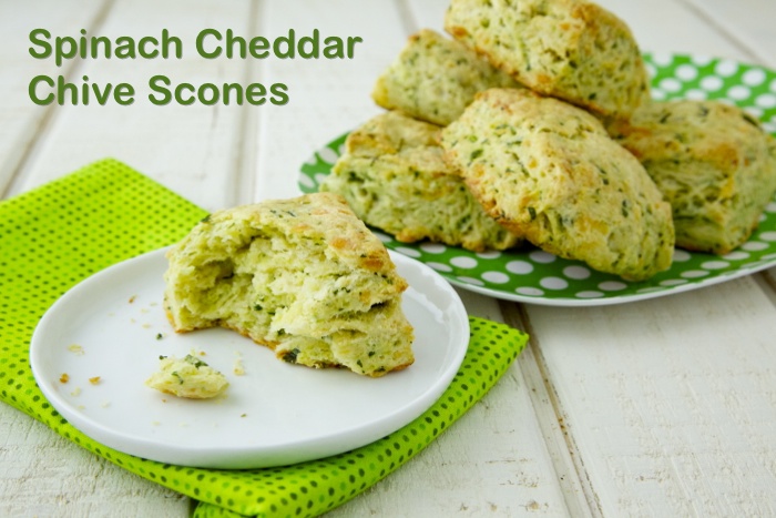 Spinach cheddar chive scones