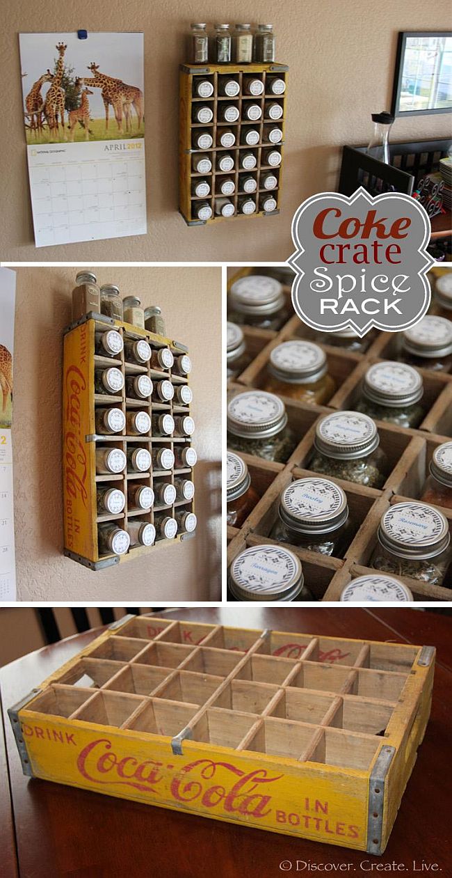 Vintage Coca-Cola Crate Spice Rack