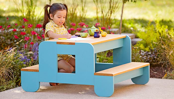 Outdoor child picnic table
